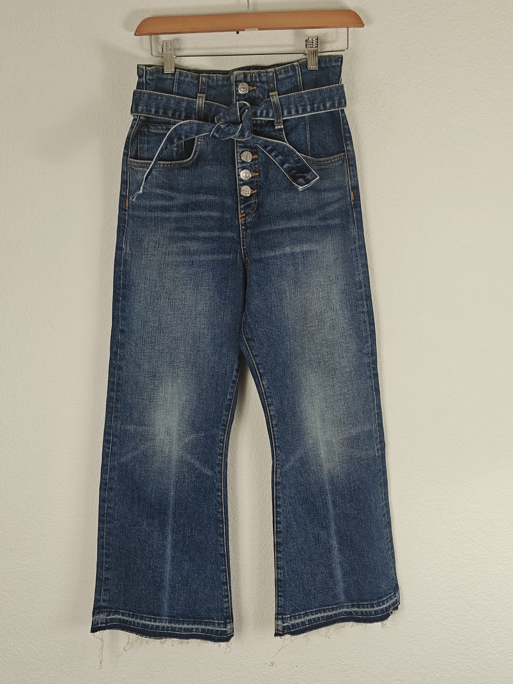 Veronica Beard Marlene Corset High Rise Button Fly Jeans | Detachable Belt Sz 27 - Picture 3 of 16
